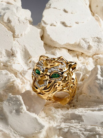 Anel Carrera y Carrera, coleo Origen - Zodaria, em Ouro 18k com Esmalte e Esmeraldas.