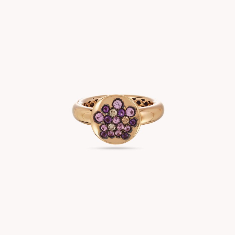 Dahlia | Saphyre, Amethyst and Brown Diamond Ring