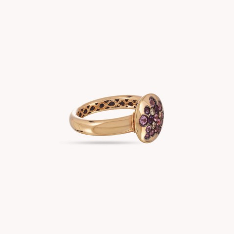 Dahlia | Saphyre, Amethyst and Brown Diamond Ring
