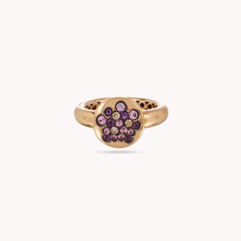 Dahlia | Saphyre, Amethyst and Brown Diamond Ring