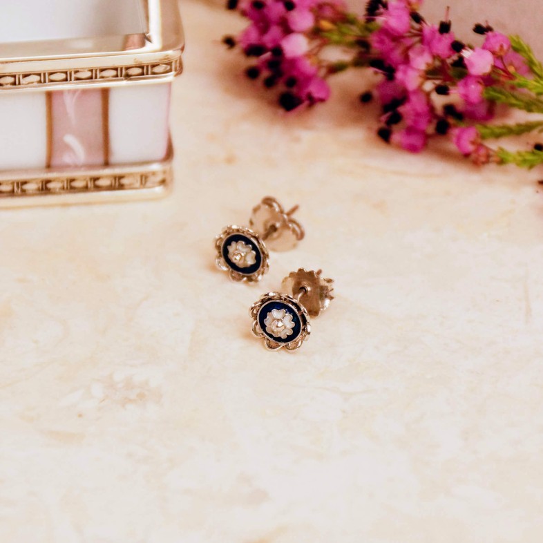 Portuguese Roses | Enamel Stud Earrings