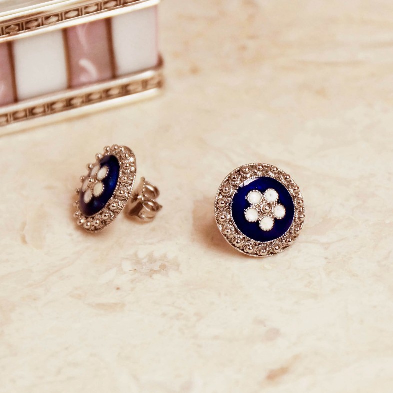 Portuguese Roses | Enamel Stud Earrings