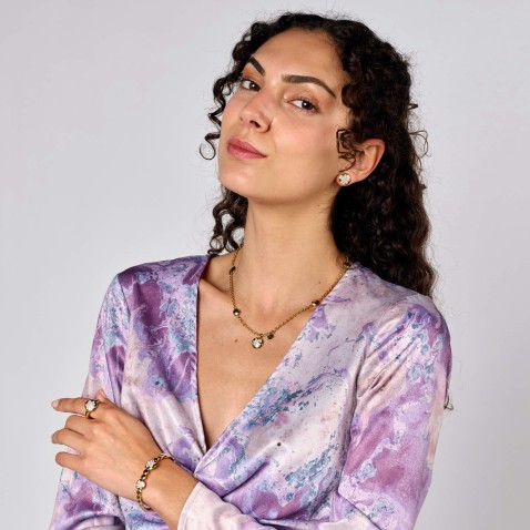 Dahlia | Colar com Pendente com Diamantes