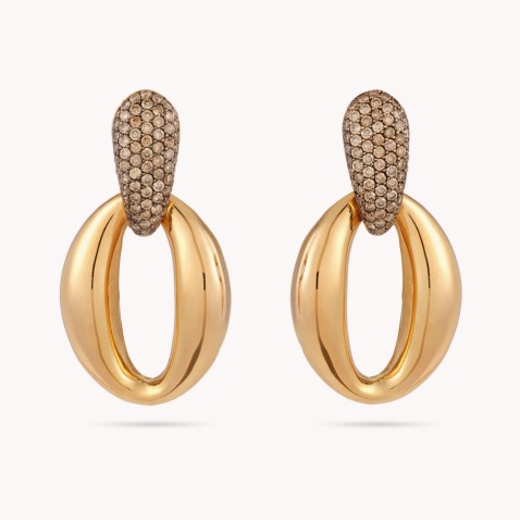 Brincos com Diamantes Castanhos