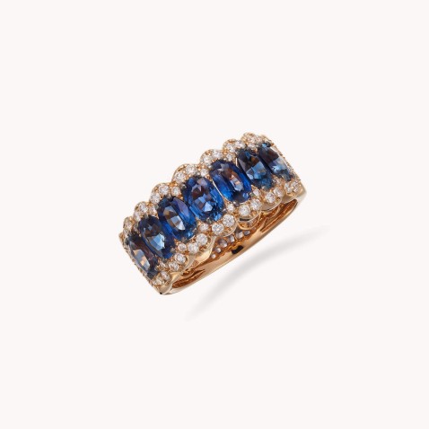 Sapphires and Diamond Ring