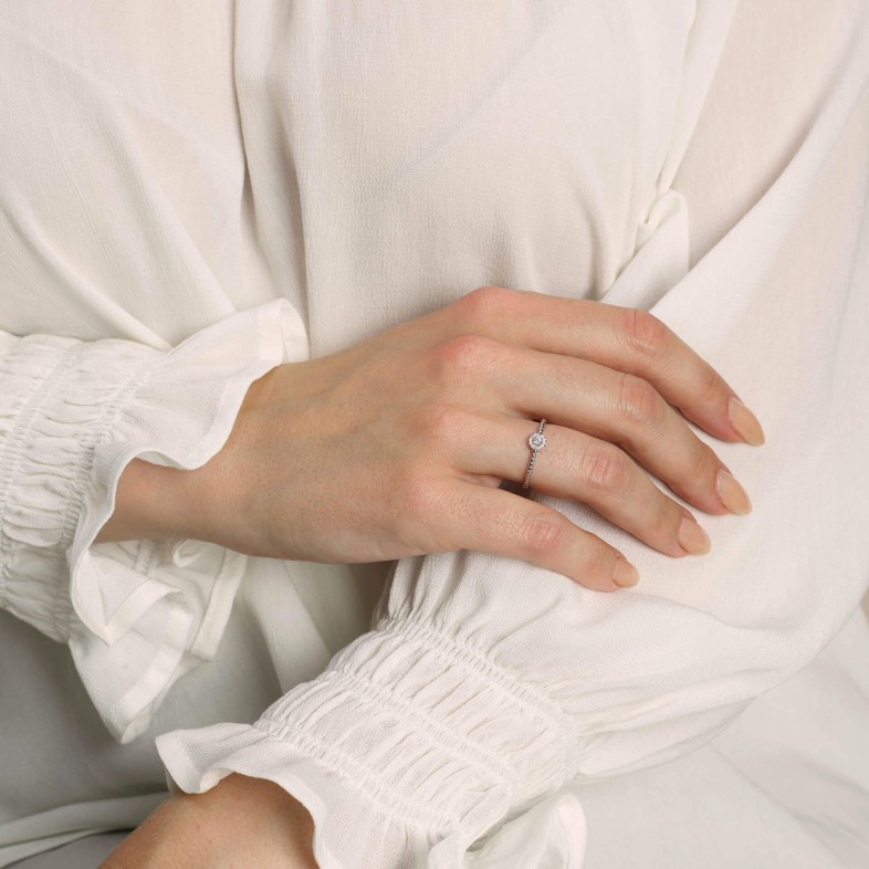 Anel de Noivado com Diamantes