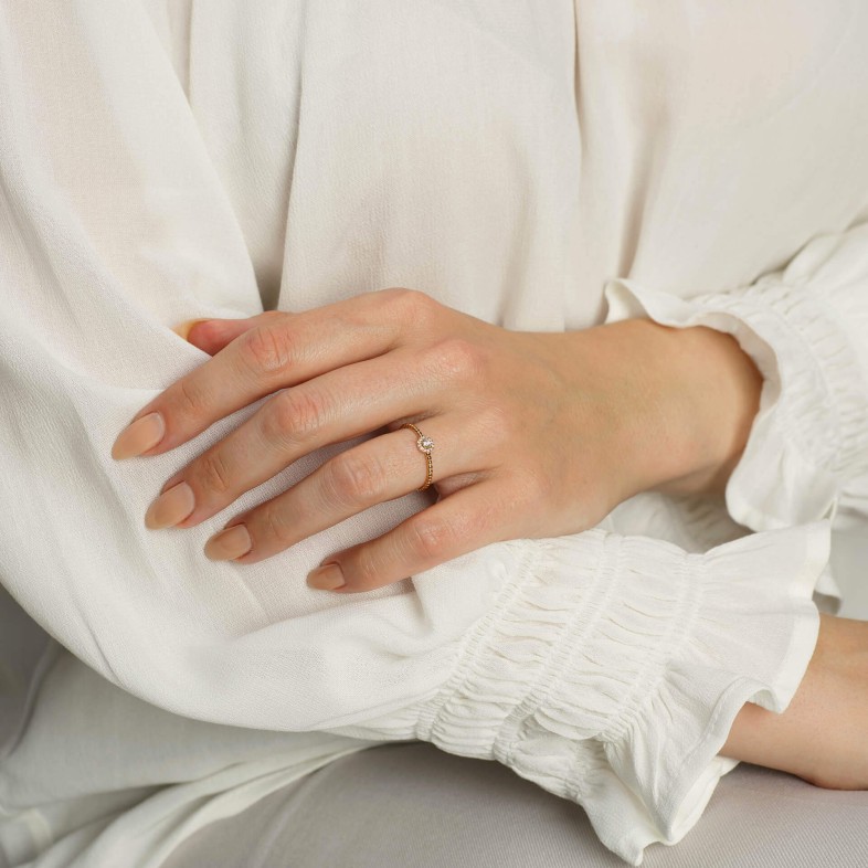 Anel de Noivado com Diamantes