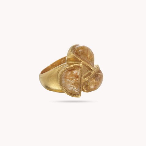 Anel com Quartzo Cutilado