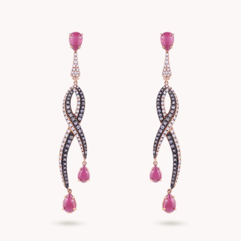 Ruby and Diamond Earrings
