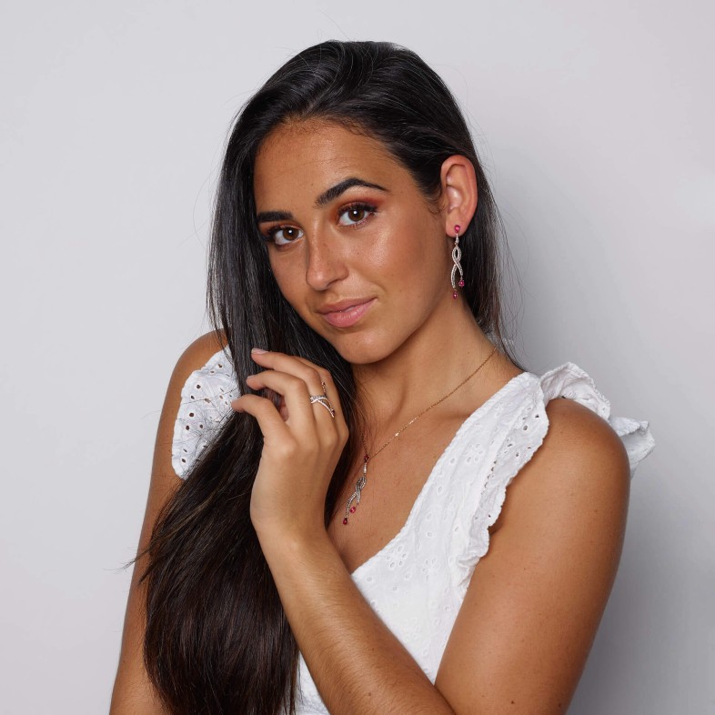 Brincos Rubis e Diamantes