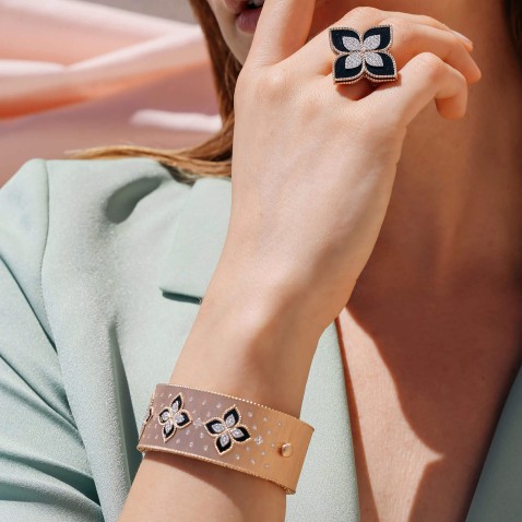 Princess Flower | Black Jade and Diamond Bracelet