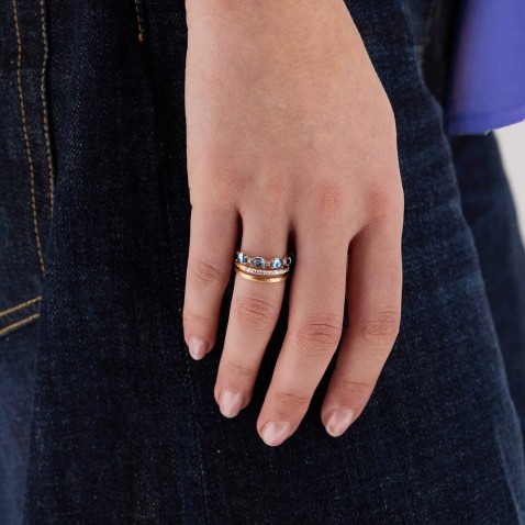 Dancing in the Rain AZURE | Anel Diamantes e Topzios Azuis