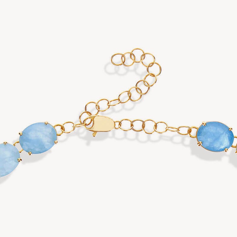 Ipanema | Acquamarine Cabochon and Diamond Necklace