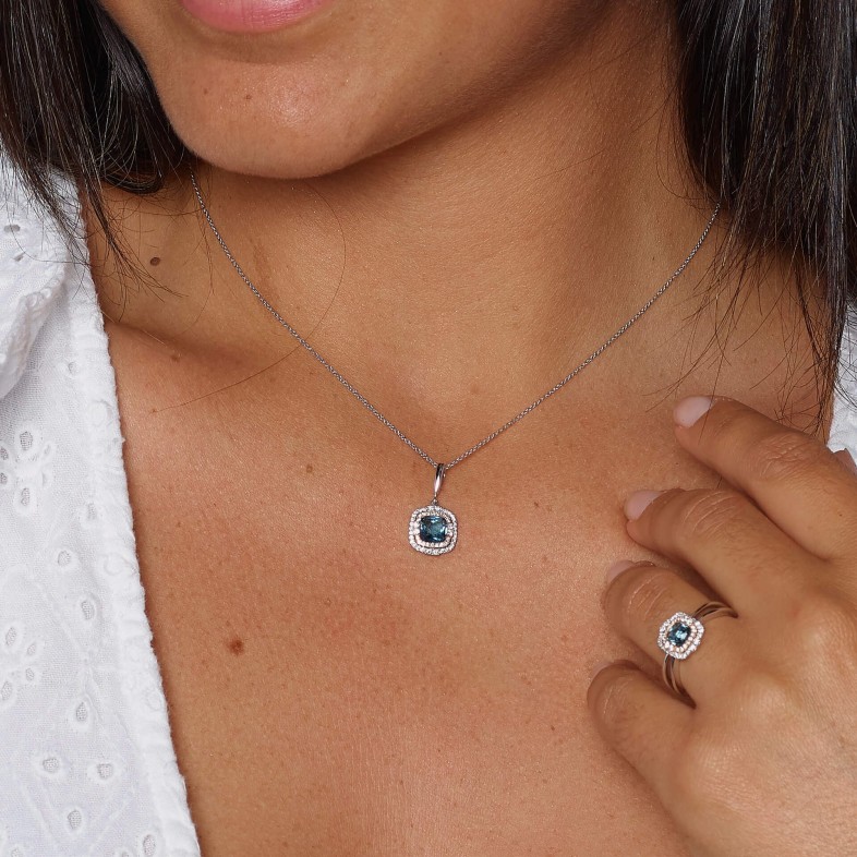 Topaz and Diamond Necklace