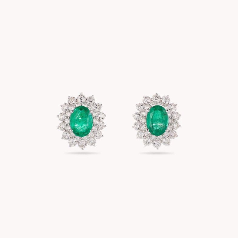 Diamond and Emerald Earrings