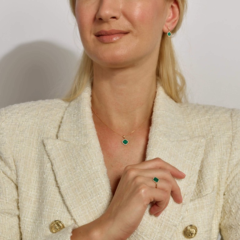 Malachite and Diamond Ring