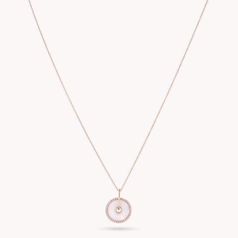 Colar madreprola e diamantes