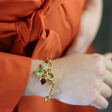 Pulseira Elos em Prata Dourada