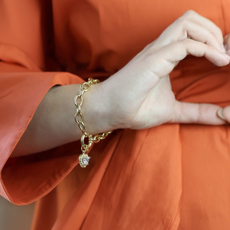 Pulseira Elos em Prata Dourada