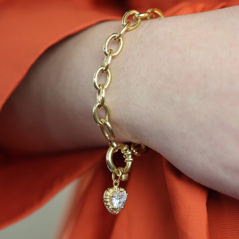 Gold-plated Silver Heart Charm