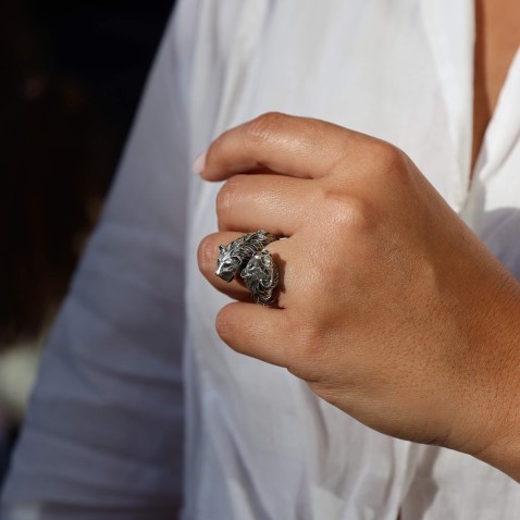 Savage | Anel com 2 Panteras