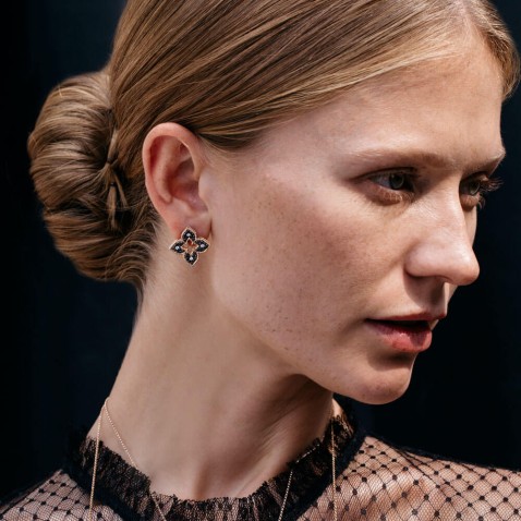 Venetian Princess | Brincos com Diamantes Negros e Brancos