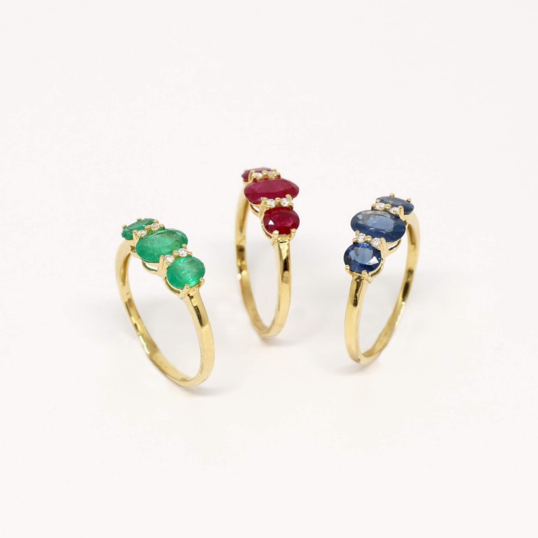 Ruby and Diamond Gold Engagement Ring