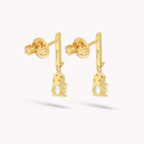 Brincos Ouro gua Marinha e Diamantes