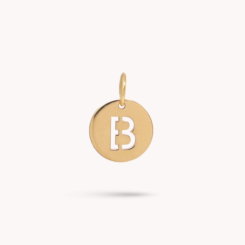 Medalha Letra B em Ouro - 10 mm
