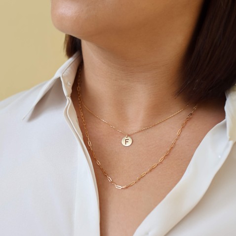 Letter F Gold Charm - 10 mm