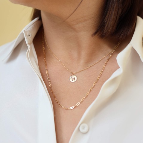 Letter N Gold Charm - 10 mm