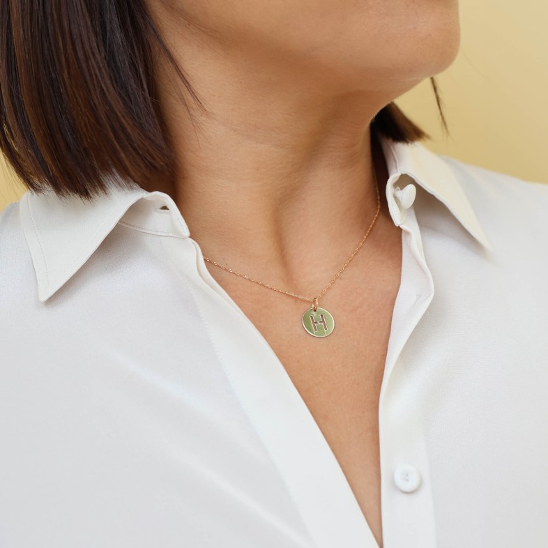 Letter H Gold Charm - 15 mm