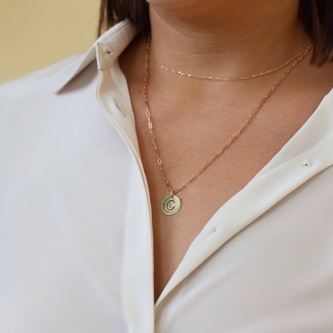 Letter C Gold Charm - 15 mm