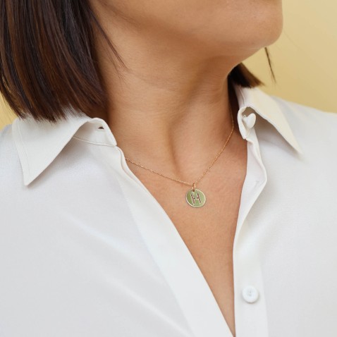 Letter H Gold Charm - 15 mm