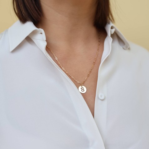 Letter S Gold Charm - 15 mm