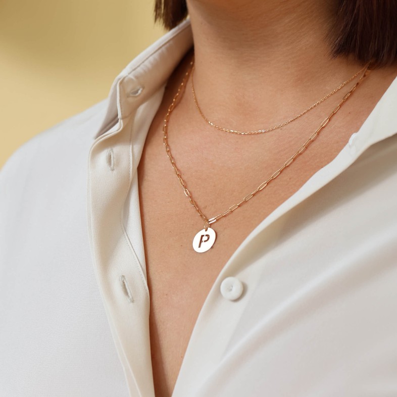 Letter P Gold Charm - 15 mm