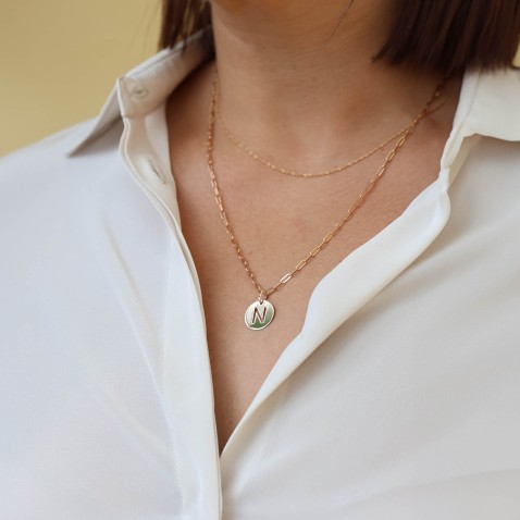 Letter N Gold Charm - 15 mm