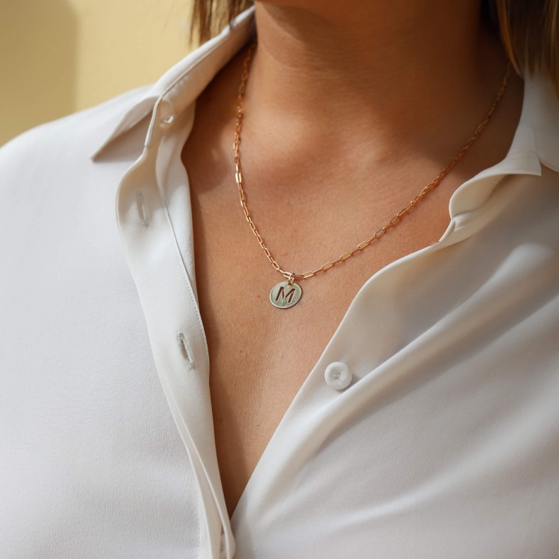 Letter M Gold Charm - 15 mm