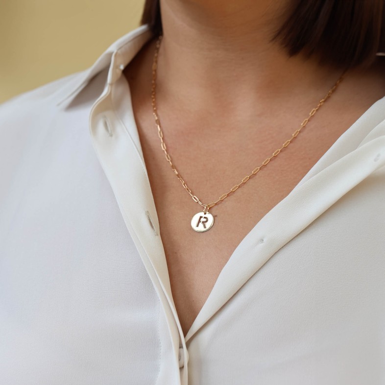 Letter R Gold Charm - 15 mm