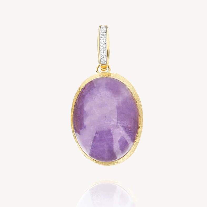 Pendente "Boules" Ouro, Diamantes e Lepidolita