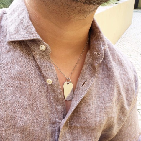 Fio com medalha chapa "Alma" em Prata