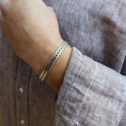 Silver Link Bangle Bracelet