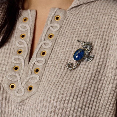 Pregadeira e pendente lpis-lazuli