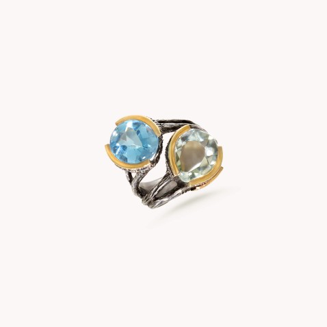 Agate and Topaz ring