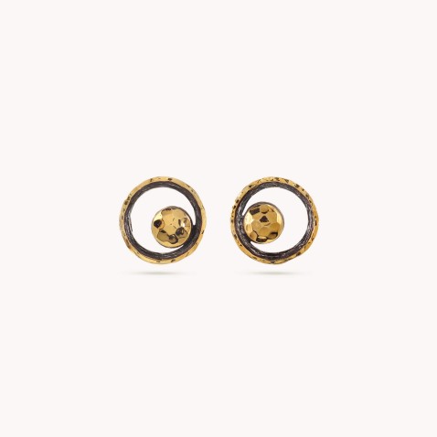 Silver and gold earrings