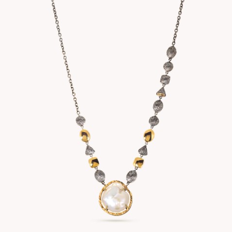 Nucleated pearl necklace