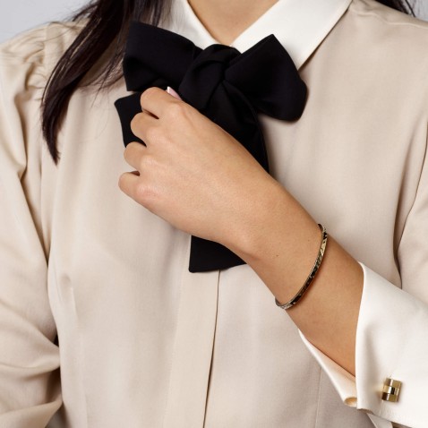 Silver and gold bangle