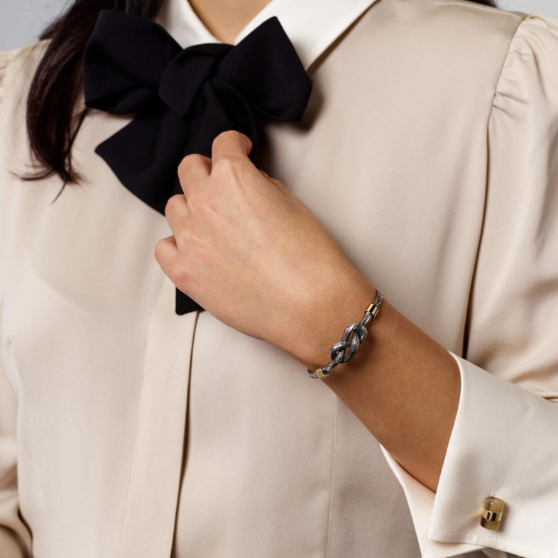 Silver and gold bangle