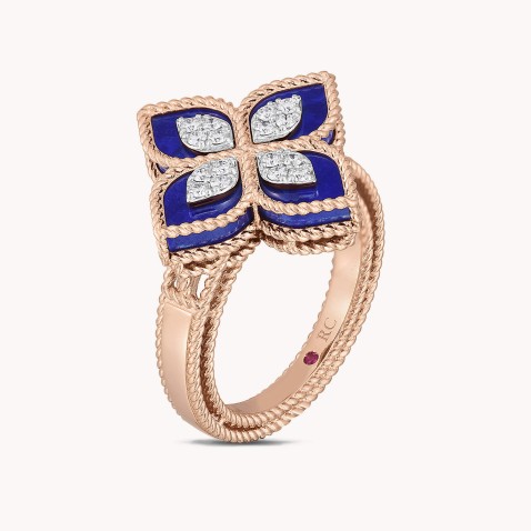 Princess Flower | Anel com Lapis Lazuli e Diamantes
