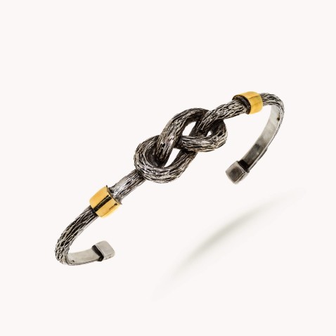 Silver and gold bangle